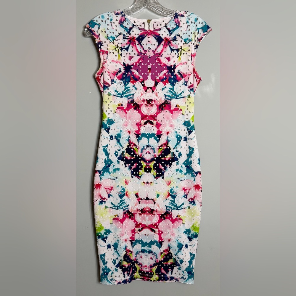 Bisou  Bisou Vibrant Floral Patterned Dress Size 2